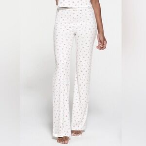 SKIMS SOFT LOUNGE LACE PANT w NEON ORCHID ROSE PRINT